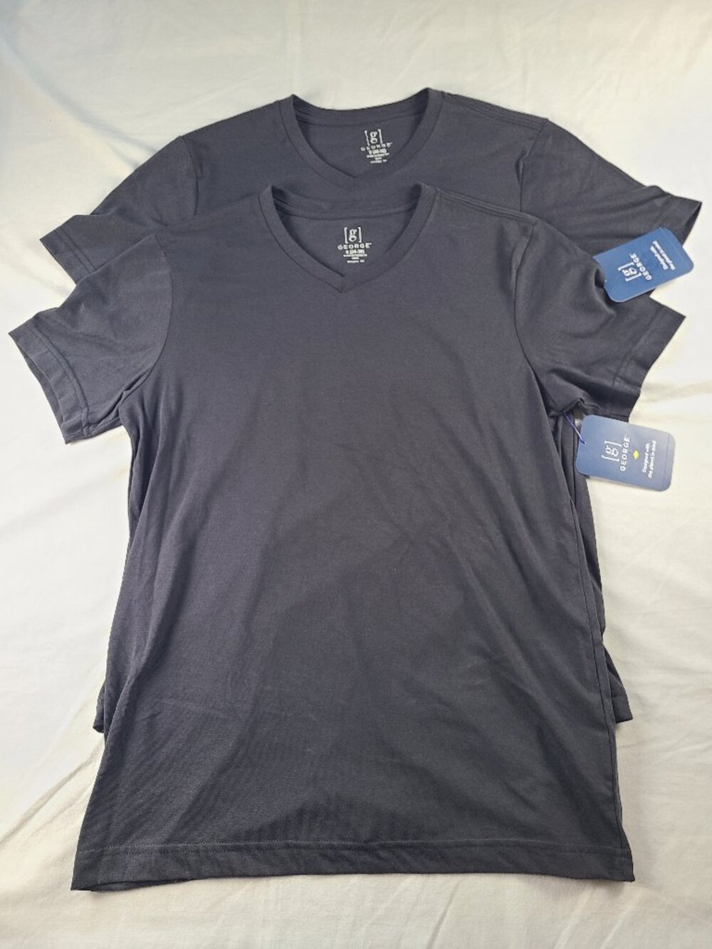 George Short Sleeve T Shirts 2 pack Men's S (34-36) Black New